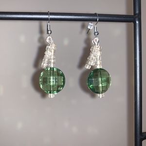 Green Beaded Earrings